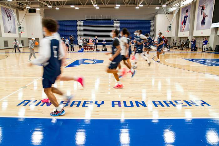 Saint Peter’s players practice at Run Baby Run Arena